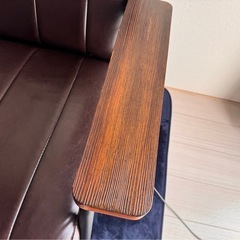 ニトリ 2人用ソファ 合成皮革 Nシールド 傷・汚れに強い DBR レザー 茶色の画像