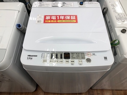 【安心1年保証！】Hisense 洗濯機 2023年製 5.5kg HW-T55H 入荷しました！
