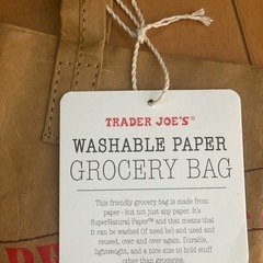 Trader joe‘s ウォッシャブル　ペーパーグローサリーバックの画像