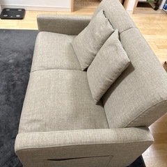 【0円/セット/美品】2人掛けソファー+テーブルの画像