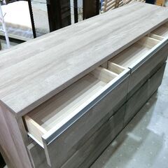 ★美品★ミドルチェスト　3段　ワイド　グレー【モノ市場東海店】の画像