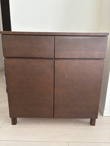 無印良品　タモ材　キャビネット