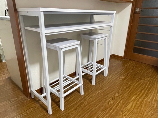ほぼ新品　カウンターテーブル　椅子3点セット