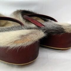 アザラシ 海豹 毛皮 防寒 草履 アウトソール:約24.5cm 和服 和装小物☆札幌市白石区☆店頭お引き取り歓迎【自社配送は札幌市内限定】の画像