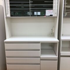 ★ジモティ割あり★  食器棚 ホワイト W120×D50×H202 クリーニング済み SJ6298