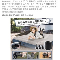 【新品&未開封品】　バッテリー内臓、内臓ポンプ式エアーベット(ダブルサイズ)の画像