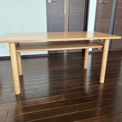  無印良品 木製ミドルテーブル・オーク材の画像