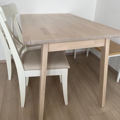 【使用半年】ダイニングテーブルセット（テーブル・椅子・ベンチ）　バラ購入可 