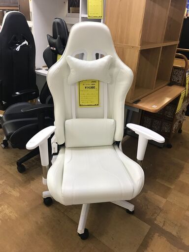 【FU903】★ ニトリ NITORI  ゲーミングチェア   GM709  ホワイト  コックピット型  シンプル  おしゃれ  クリーニング済 堺市 深井 【ジャングルジャングル深井店】