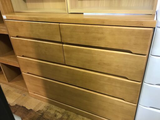 【FU906】★  ニトリ  NITORI  4段ローチェスト   フジⅢ  ライトブラウン   タンス   シンプル   オシャレ   収納家具   クリーニング済 堺市 深井 【ジャングルジャングル深井店】