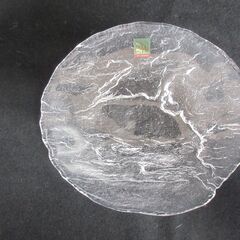 　ガラス銘々皿５枚（ホヤクリスタル渓流）　１５ｃｍ×１６ｃｍ				