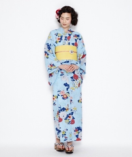 【試着のみ】ふりふ　浴衣「パパゲーノ」・兵児帯セット