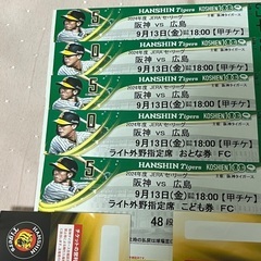 9/13（金）阪神対広島おとな４枚こども１枚