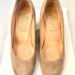 ウェッジソール　パンプス　山羊革　ベージュの画像