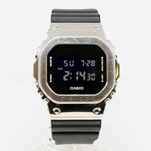 動作品 CASIO G-SHOCK GM-5600-1JF メタルベゼル ラバーバンド デジタル腕時計 反転液晶 カシオ Gショック 