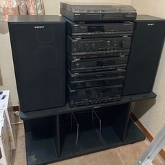 SONY コンポ　レコードプレーヤー　ラック付き