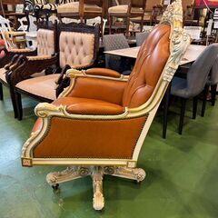 【愛品館八千代店】シリック(SILIK)　ロココ調デスクチェアの画像