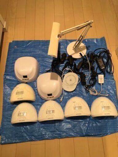 ネイル LEDライト スタンドライト ACアダプターおまとめジャンク 金銀銅鉄部品取り