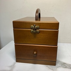 A2407-722 木製ジュエリーボックス キズあり ミラー付 中古の画像