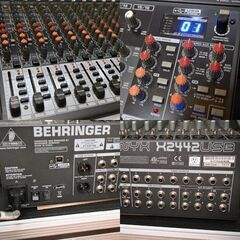 ベリンガー アナログミキサー BEHRINGER XENYX X2442USB 中古美品 ROAD READY ケース付きの画像