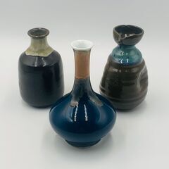 一輪挿し花瓶 3個セット 日田焼など 花器・徳利
