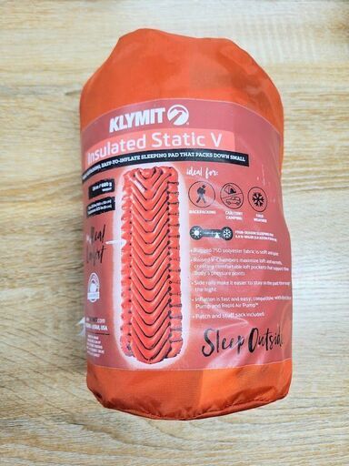 【店頭引き取り限定】新品未使用クライミット インシュレーテッド スタティックV インフレータブル スリーピングパッド - オレンジ/アウトドア/キャンプ/車中泊