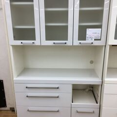 ★ジモティ割あり★  食器棚 ホワイト W105×D43×H180 クリーニング済み SJ6303