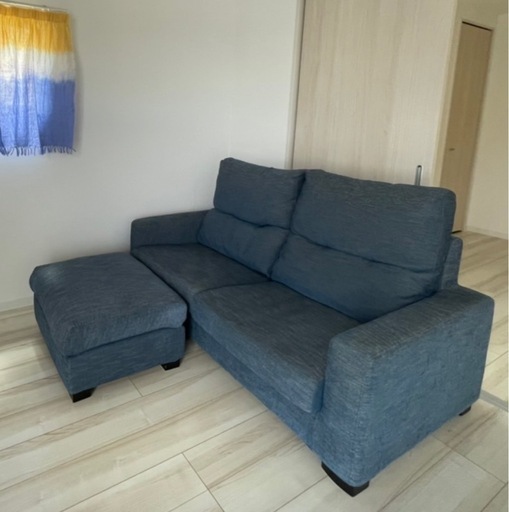 RELAX FORM　ソファ　デニム風　2.5人掛けオットマン