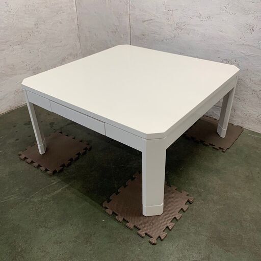 【ジモティ限定特価】 カジュアルこたつ こたつテーブル ホワイト 80×80cm こたつ N0275G