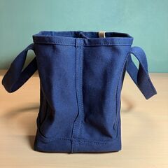 DOT & STRIPE 間仕切りミニトートバッグ（ネイビー）の画像