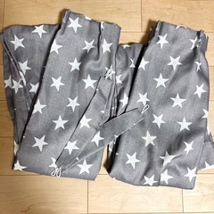 星柄×グレー カーテン 