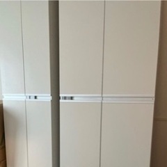 天井つっぱり薄型本棚59cm&78cm高さ233cm 2本セット