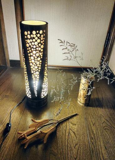 竹灯り　儚き泡　bamboo light