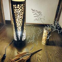 竹灯り　儚き泡　bamboo light