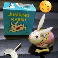 【希少】JUMPING RABBIT ゼンマイ式 ブリキおもちゃ...