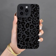iPhone11ケース  ヒョウ柄 ブラック