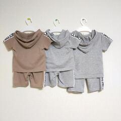 セットアップ　80 95　半袖　双子　兄弟　半ズボン　ハーフパンツ　Tシャツ　半袖Tシャツ　男の子服の画像
