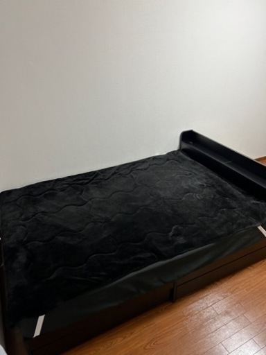 家具 ベッド ダブルベッド マット付 コンセント付