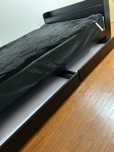 家具 ベッド ダブルベッド マット付 コンセント付