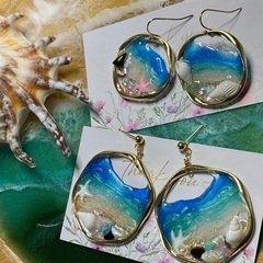 海アートピアス。1 個。ステンレス。の画像