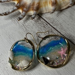 海アートピアス。1 個。ステンレス。の画像