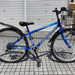 【26インチJr.マウンテン】6段変速付　前後タイヤ　チェーン新...