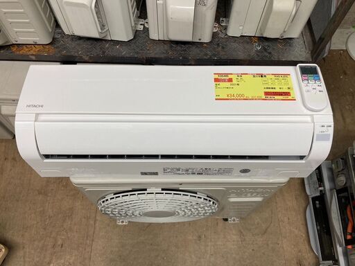 K05485　中古エアコン 日立 2021年製 主に6畳用 冷房能力 2.2KW / 暖房能力 2.2KW