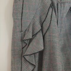 新品タグ付きVirgirl(関西ファッション協会)フリル付きチェックパンツ　Lサイズ　1990円の品の画像