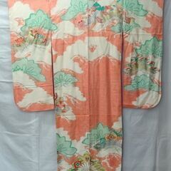 振袖【正絹 アンティーク調 】金刺繍 草花 絞り シミあり☆札幌市白石区☆店頭お引き取り歓迎【自社配送は札幌市内限定】の画像