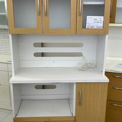 ★ジモティ割あり★  レンジボード 白・茶 H180×D42×W90 クリーニング済み TC821