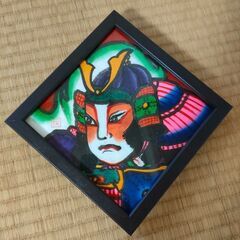 凧絵 額縁付 武士 ねぶた絵 津軽凧 土佐凧 絵