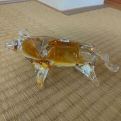 牛 月夜野工房 上越クリスタル硝子 ガラス 置物 オブジェの画像