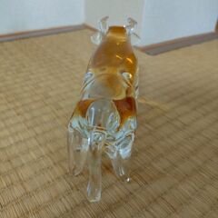牛 月夜野工房 上越クリスタル硝子 ガラス 置物 オブジェの画像