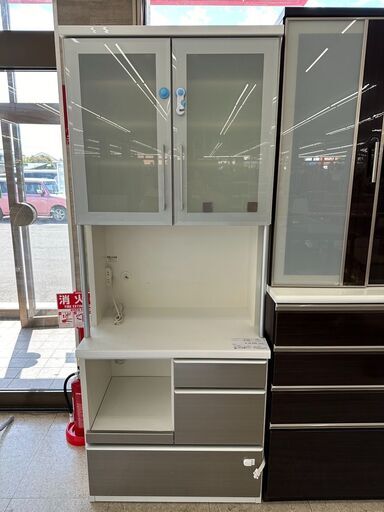 ★ジモティ割あり★ 松田家具 レンジボード 白 H198×D48.5×W79 クリーニング済み TJ7642